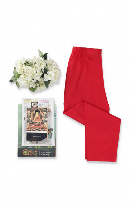 Red Dyed Straight Pant
